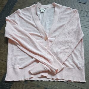 J. Crew Pink Cardigan Sweater Lightweight V-Neck